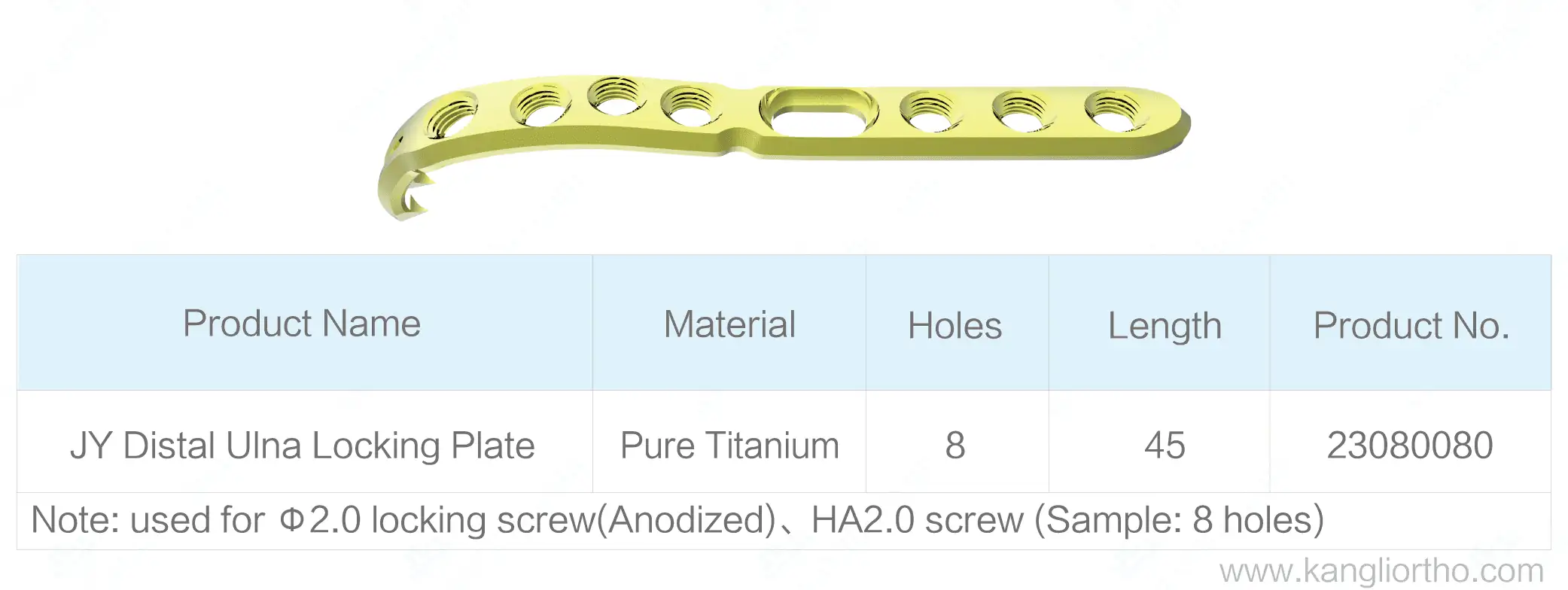 jy-distal-ulna-locking-plate-specifications