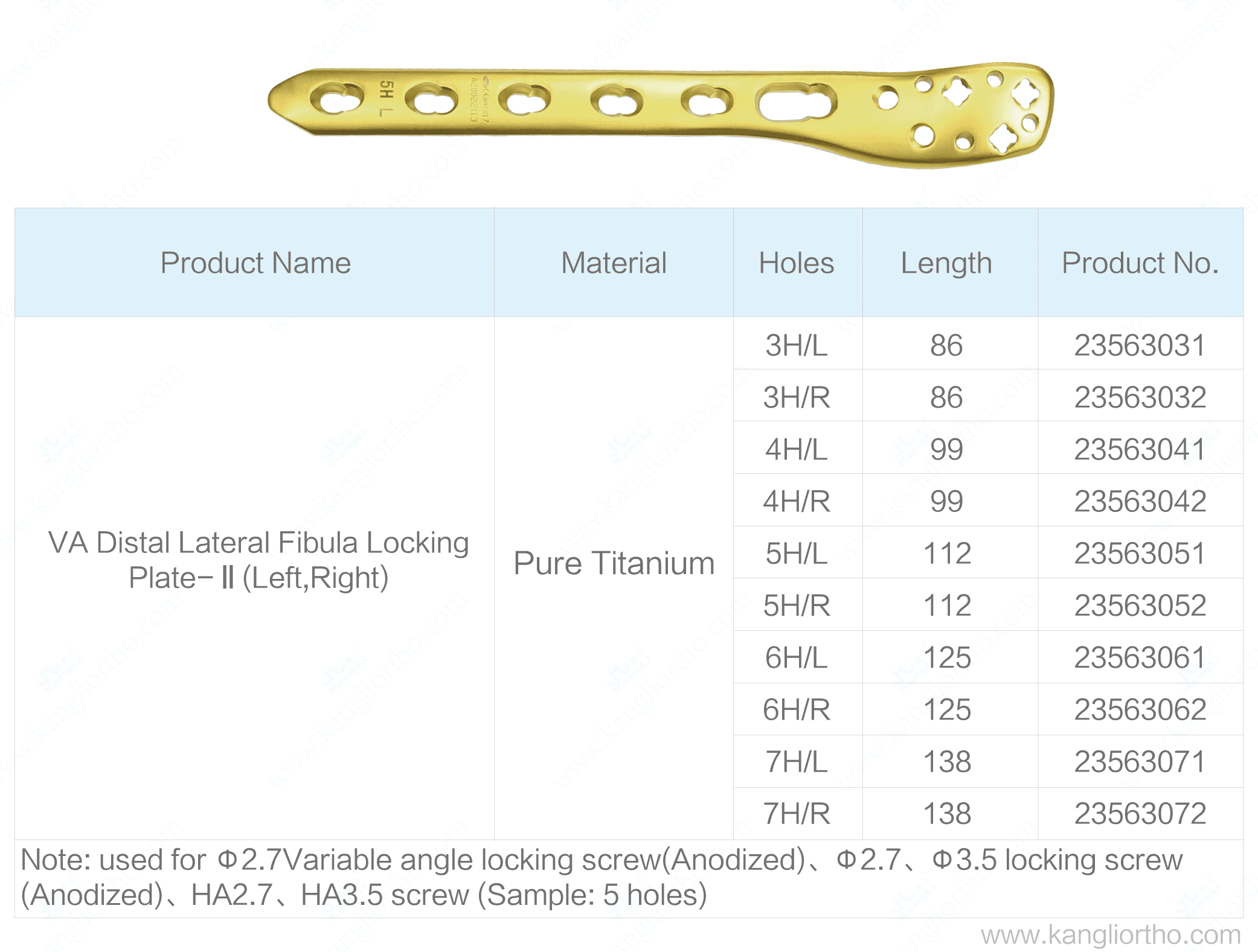 va-distal-lateral-fibula-locking-plate-ii-specifications
