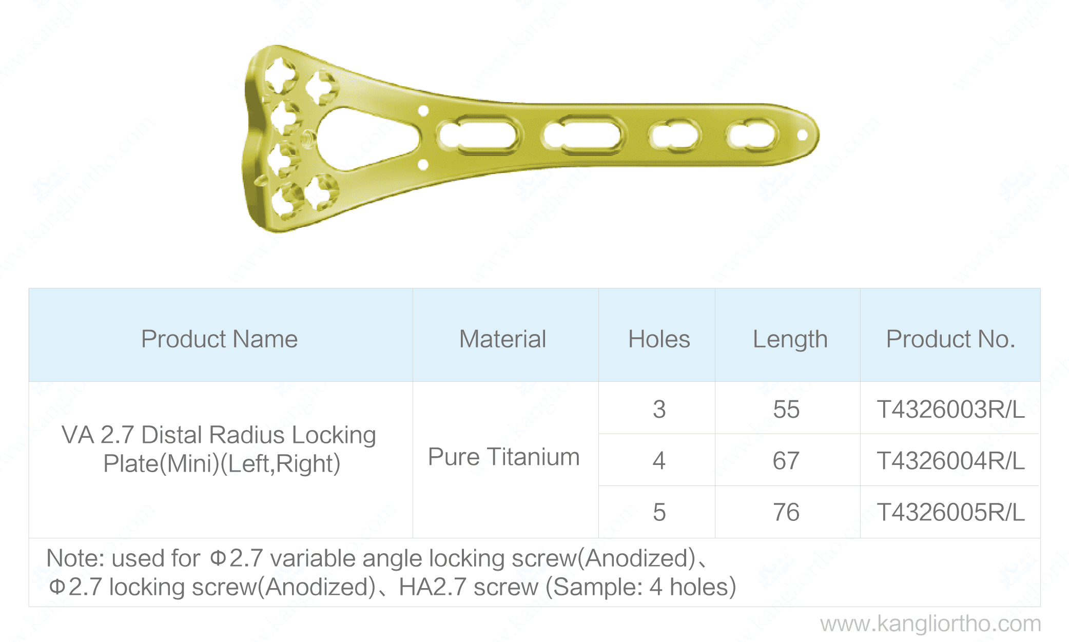 va-2-7-distal-radius-locking-plate-mini-specifications