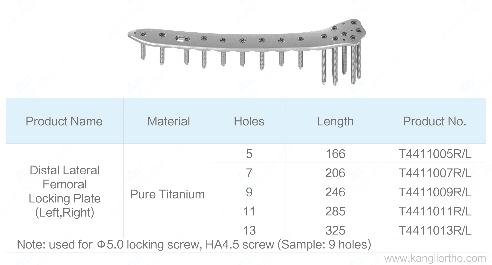 distal-lateral-femoral-locking-plate-specifications