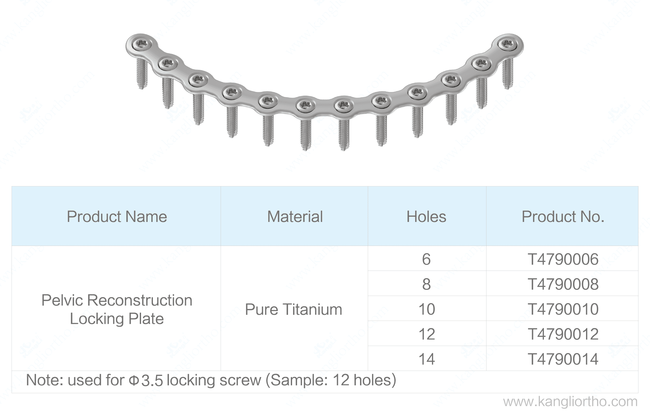 pelvic-reconstruction-locking-plate-specifications