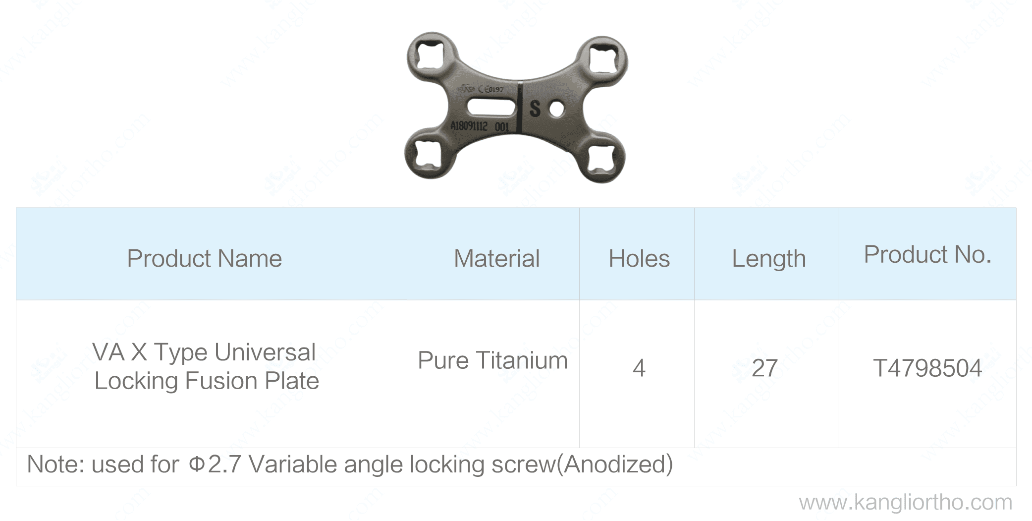 va-x-type-universal-locking-fusion-plate-specifications